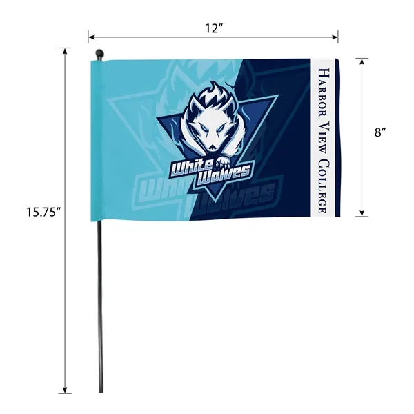 DisplaySplash 12" x 8" Hand Flag... from ASI 67866 Logomark/Valumark