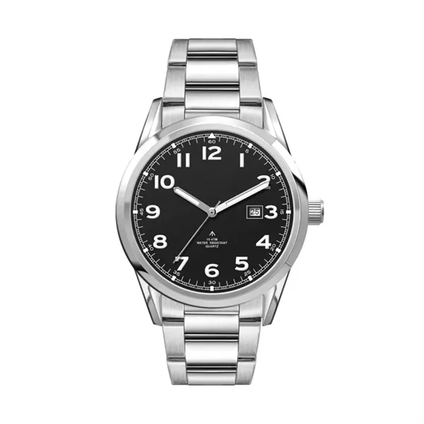 42MM SS, SILVER CASE, 3-HAND MVT, DTE... from ASI 67866 Logomark/Valumark