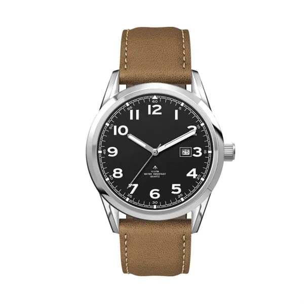 42MM, SS, SILVER CASE, 3-HAND MVT, DTE... from ASI 67866 Logomark/Valumark