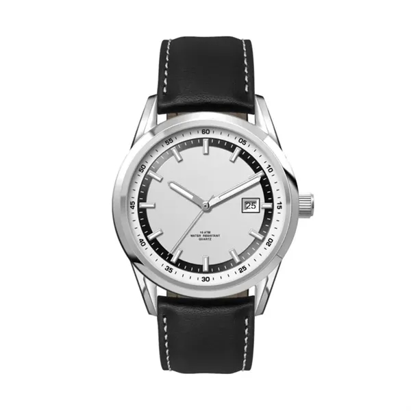 42MM, SS, SILVER CASE, 3-HAND MVT, DTE... from ASI 67866 Logomark/Valumark