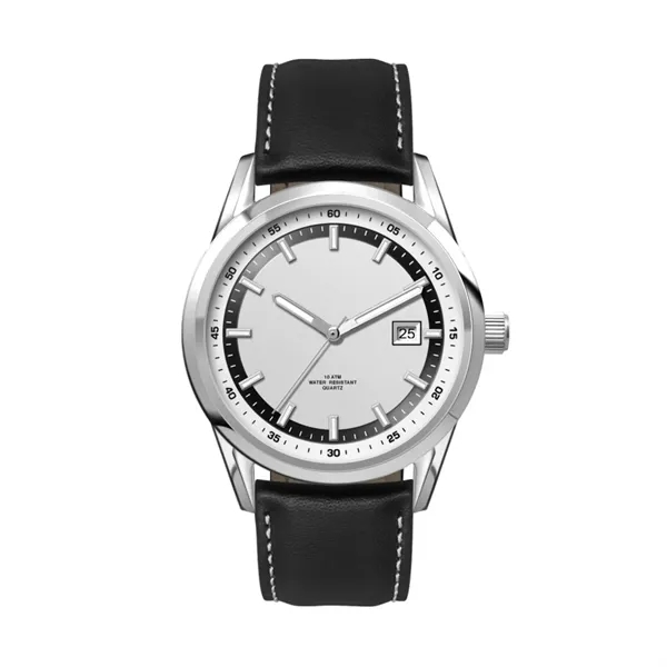 42MM, SS, SILVER CASE, 3-HAND MVT, DTE... from ASI 67866 Logomark/Valumark