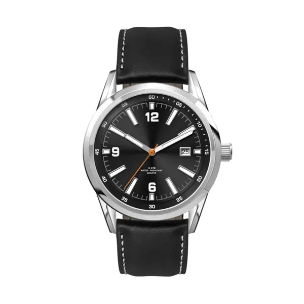 42MM, SS, SILVER CASE, 3-HAND MVT, DTE... from ASI 67866 Logomark/Valumark