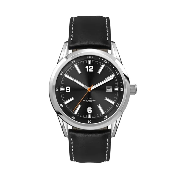 42MM, SS, SILVER CASE, 3-HAND MVT, DTE... from ASI 67866 Logomark/Valumark