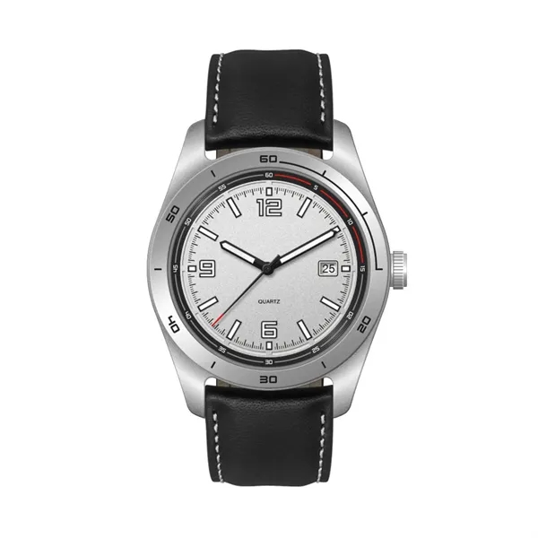 42MM, SS, SILVER CASE, 3-HAND MVT, DTE... from ASI 67866 Logomark/Valumark