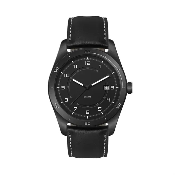 42MM, SS, BLACK CASE, 3-HAND MVT, DTE... from ASI 67866 Logomark/Valumark