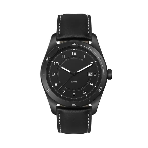 42MM, SS, BLACK CASE, 3-HAND MVT, DTE... from ASI 67866 Logomark/Valumark