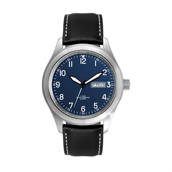 44.2MM, SS, SILVER CASE, 3-HAND MVT, DAY-DTE... from ASI 67866 Logomark/Valumark