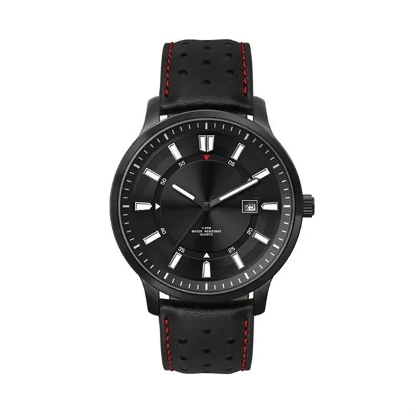 45MM, BLACK METAL CASE, 3-HAND MVT, DTE... from ASI 67866 Logomark/Valumark