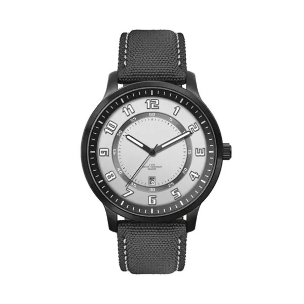 45MM, BLACK METAL CASE, 3-HAND MVT, DTE... from ASI 67866 Logomark/Valumark