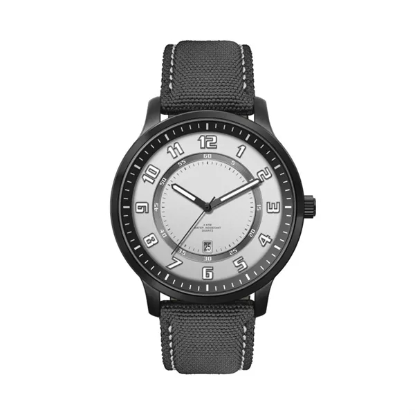 45MM, BLACK METAL CASE, 3-HAND MVT, DTE... from ASI 67866 Logomark/Valumark