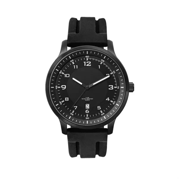 45MM, BLACK METAL CASE, 3-HAND MVT, DTE... from ASI 67866 Logomark/Valumark