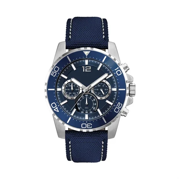 44MM, SILVER METAL CASE, BL BEZEL, CHRONO MVT... from ASI 67866 Logomark/Valumark