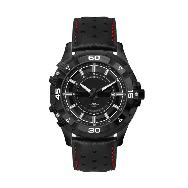 44MM, BLACK METAL CASE, 3-HAND MVT, DTE... from ASI 67866 Logomark/Valumark