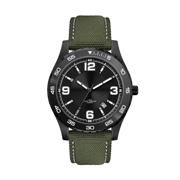 42MM, BLACK METAL CASE, 3-HAND MVT, DTE... from ASI 67866 Logomark/Valumark