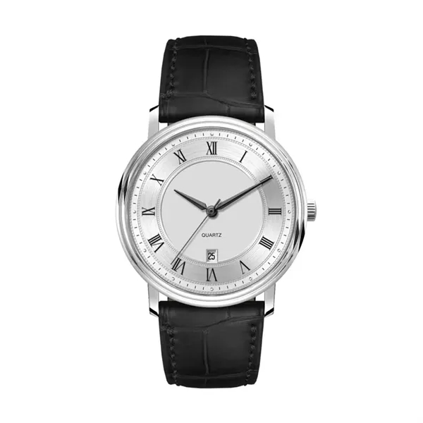 40MM, SS, SILVER CASE, 3-HAND MVT, DTE... from ASI 67866 Logomark/Valumark