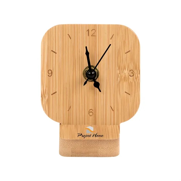 Cade Bamboo Desk Clock... from ASI 67866 Logomark/Valumark