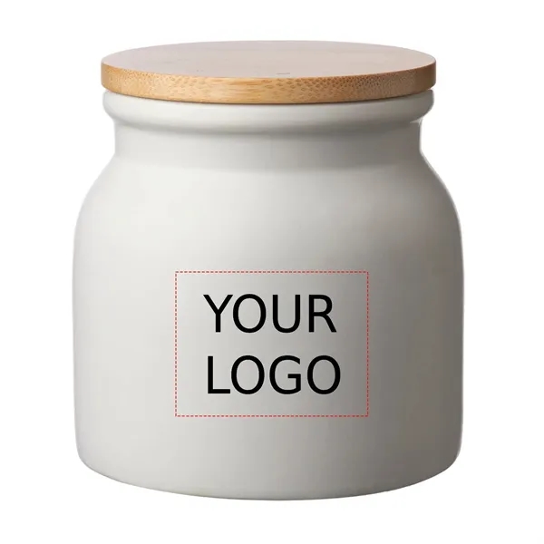 Ceramic food container with lid, 16.9 oz. plus 1 color silkscreen... from ASI 37218 Athena Promo (tm)