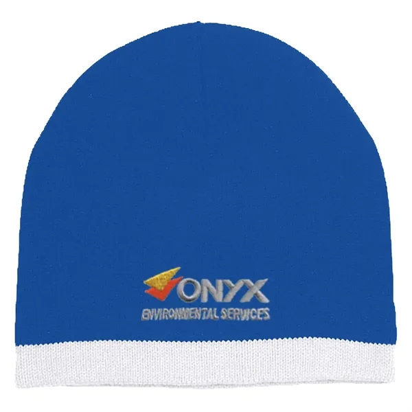 Knit Beanie with Stripe.  100% Acrylic.  One Size Fits... from ASI 61125 Hit Promotional Products / Hit®