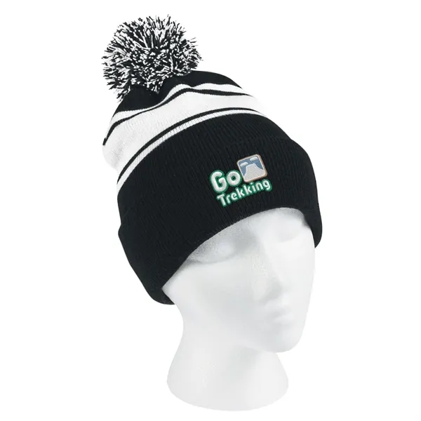 Two-Tone Knit Pom Beanie with Cuff.  100% Acrylic.  One... from ASI 61125 Hit Promotional Products / Hit®