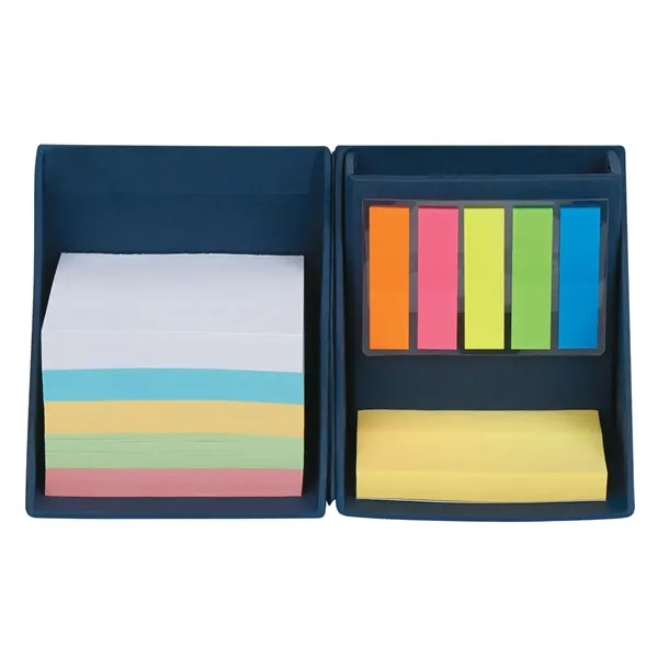 Office cube with sticky notes, sticky flags and built-in pen holder.... from ASI 61125 Hit Promotional Products / Hit®