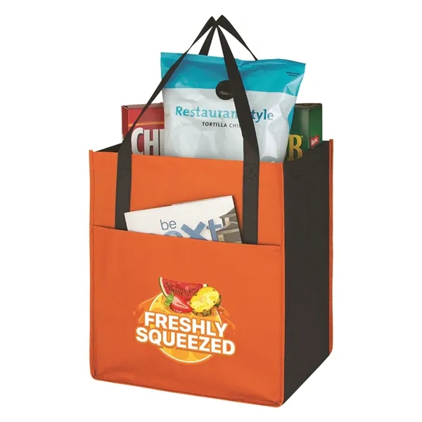 Non-Woven Shopper's Pocket Tote Bag.  Made of 80 Gram Non-Woven,... from ASI 61125 Hit Promotional Products / Hit®
