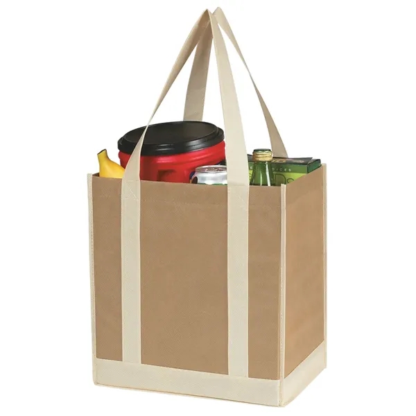 Non-Woven Two-Tone Shopper Tote Bag.  Made Of 80 Gram Non-Woven,... from ASI 61125 Hit Promotional Products / Hit®