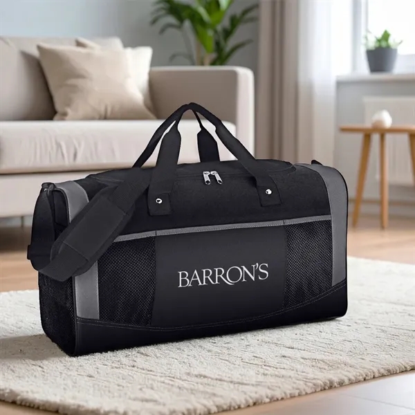 Polyester duffel bag with web carrying handles and adjustable shoulder strap.... from ASI 61125 Hit Promotional Products / Hit®