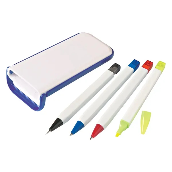4 In 1 Writing set contains mechanical pencil, yellow highlighter and... from ASI 61125 Hit Promotional Products / Hit®