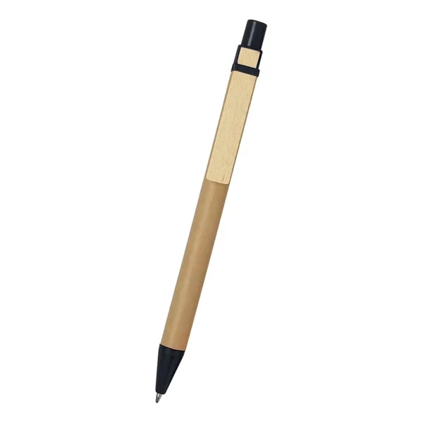 Eco-friendly pen with paper barrel, wooden clip and plunger action.... from ASI 61125 Hit Promotional Products / Hit®