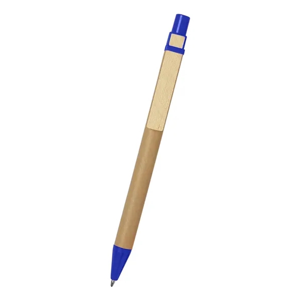 Eco-friendly pen with paper barrel, wooden clip and plunger action.... from ASI 61125 Hit Promotional Products / Hit®
