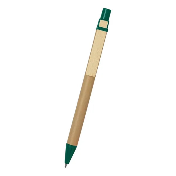 Eco-friendly pen with paper barrel, wooden clip and plunger action.... from ASI 61125 Hit Promotional Products / Hit®