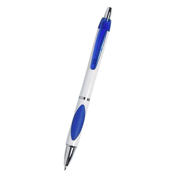 Sassy plunger action pen with rubber grip for writing comfort and... from ASI 61125 Hit Promotional Products / Hit®
