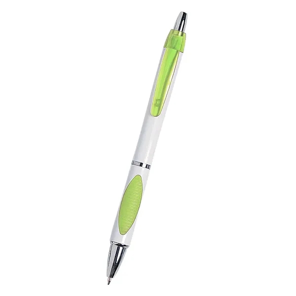 Sassy plunger action pen with rubber grip for writing comfort and... from ASI 61125 Hit Promotional Products / Hit®