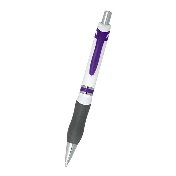 Campus plunger action pen with soft contoured gray rubber grip for... from ASI 61125 Hit Promotional Products / Hit®
