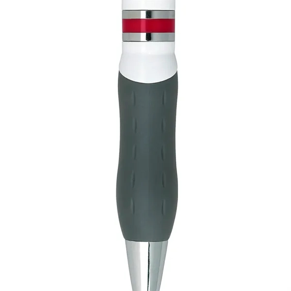 Campus plunger action pen with soft contoured gray rubber grip for... from ASI 61125 Hit Promotional Products / Hit®