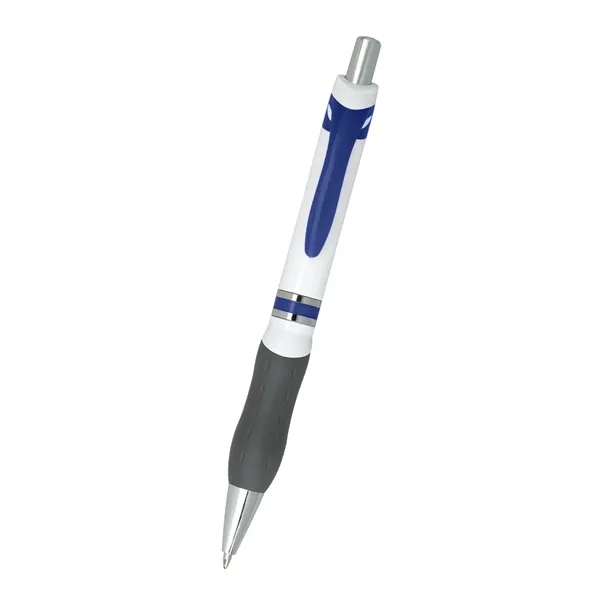 Campus plunger action pen with soft contoured gray rubber grip for... from ASI 61125 Hit Promotional Products / Hit®