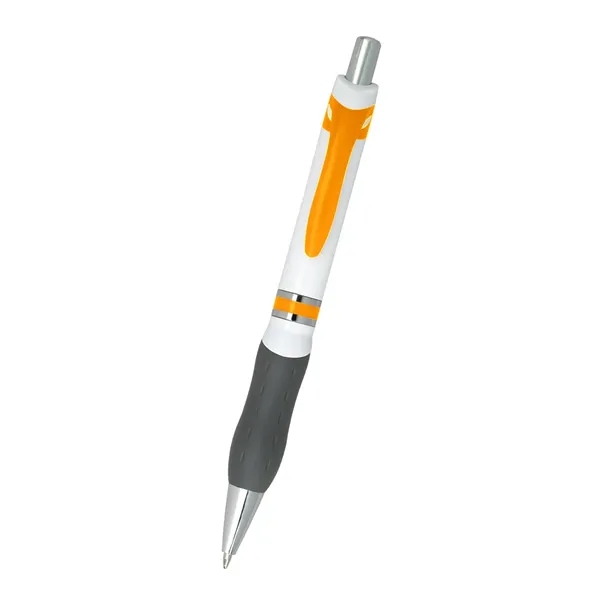 Campus plunger action pen with soft contoured gray rubber grip for... from ASI 61125 Hit Promotional Products / Hit®