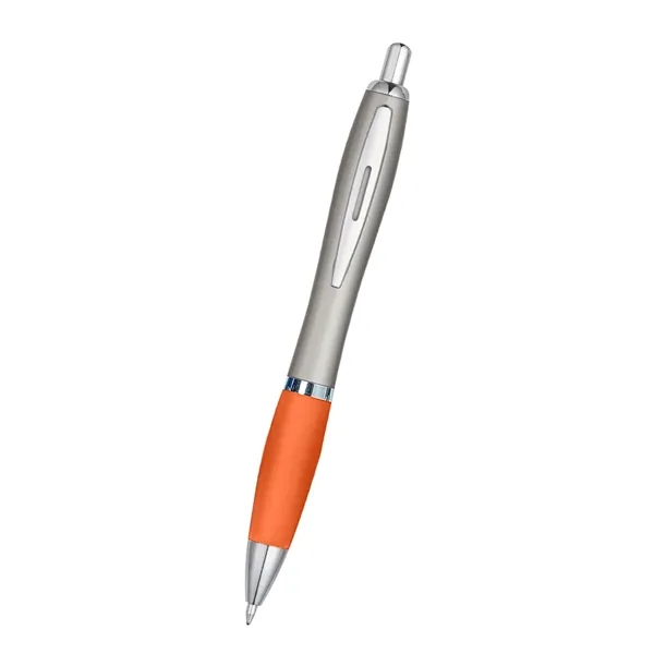 Ballpoint pen with plunger action and rubberized grip.... from ASI 61125 Hit Promotional Products / Hit®