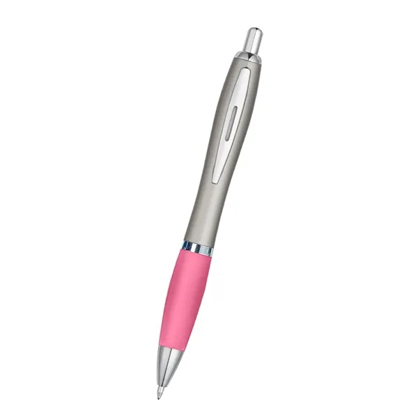 Ballpoint pen with plunger action and rubberized grip.... from ASI 61125 Hit Promotional Products / Hit®