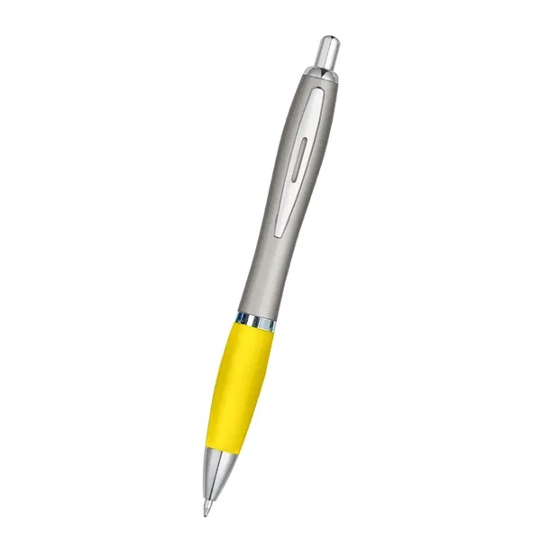 Ballpoint pen with plunger action and rubberized grip.... from ASI 61125 Hit Promotional Products / Hit®