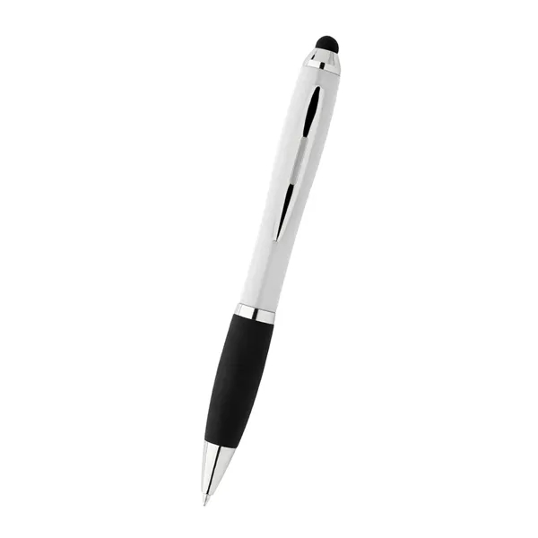 The Satin Stylus pen with stylus has twist action and a... from ASI 61125 Hit Promotional Products / Hit®