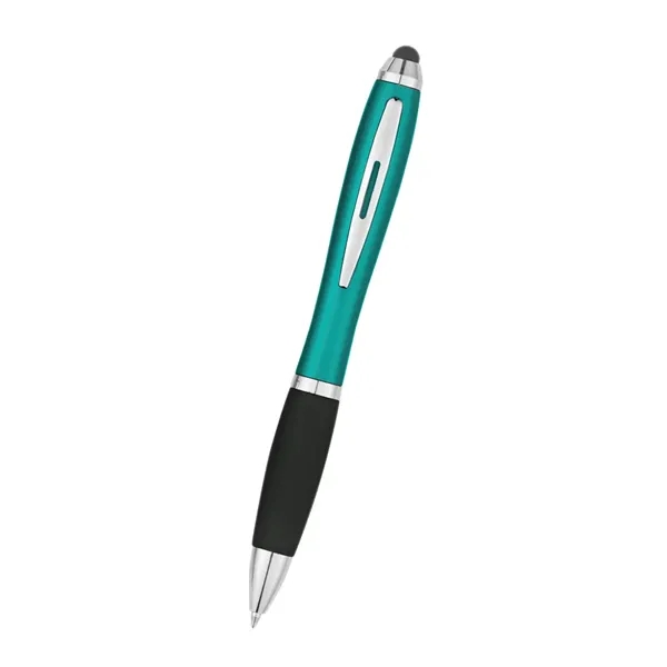 The Satin Stylus pen with stylus has twist action and a... from ASI 61125 Hit Promotional Products / Hit®