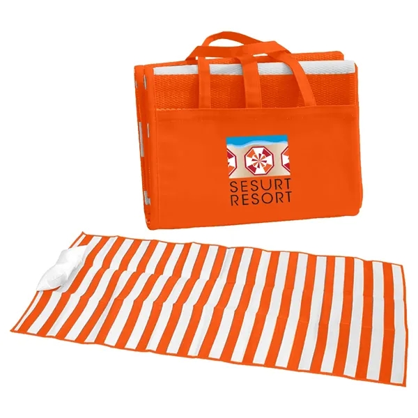 Beach mat with inflatable pillow made of tubular polypropylene material.... from ASI 61125 Hit Promotional Products / Hit®