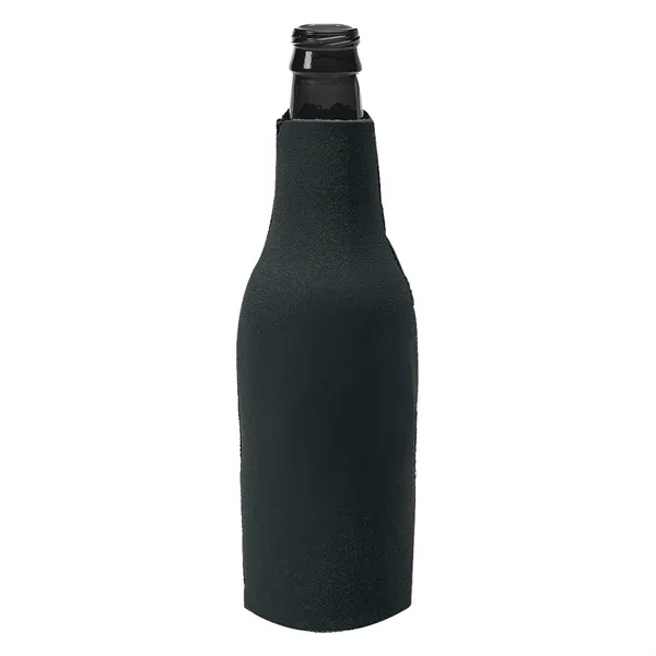 Long necked bottle insulator with zippered closure with O-ring pull.... from ASI 61125 Hit Promotional Products / Hit®