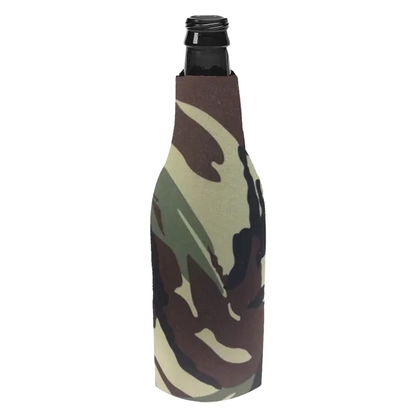 Long necked bottle insulator with zippered closure with O-ring pull.... from ASI 61125 Hit Promotional Products / Hit®