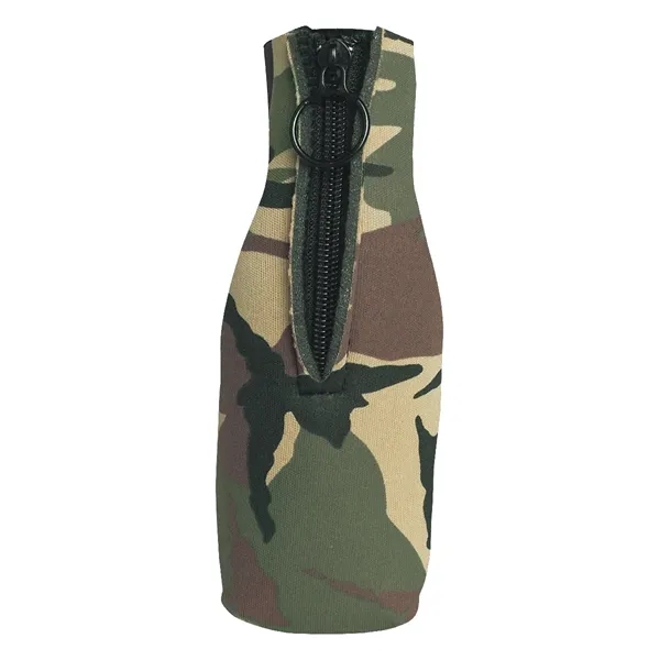 Long necked bottle insulator with zippered closure with O-ring pull.... from ASI 61125 Hit Promotional Products / Hit®