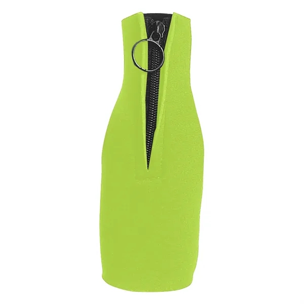 Long necked bottle insulator with zippered closure with O-ring pull.... from ASI 61125 Hit Promotional Products / Hit®