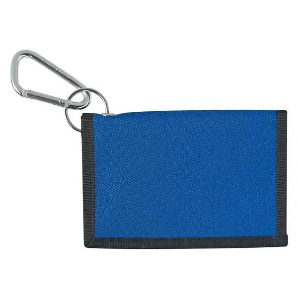 Hook and loop closure wallet with carabiner and outside front pocket.... from ASI 61125 Hit Promotional Products / Hit®