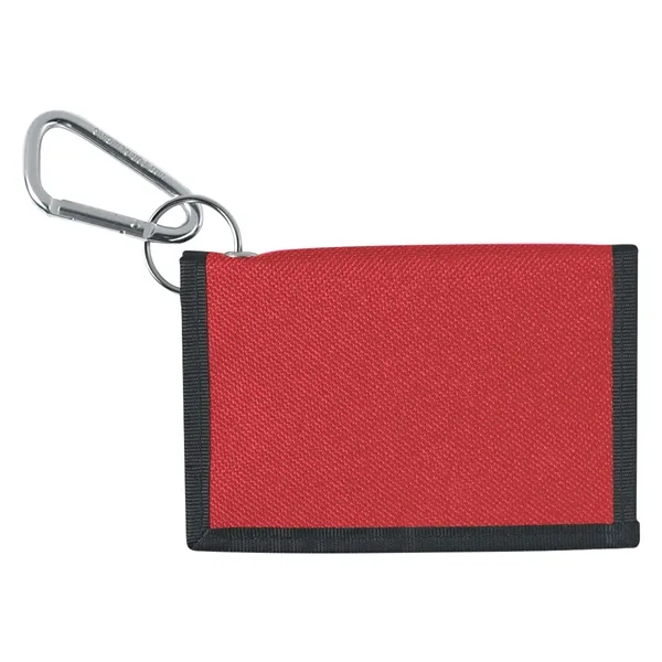 Hook and loop closure wallet with carabiner and outside front pocket.... from ASI 61125 Hit Promotional Products / Hit®