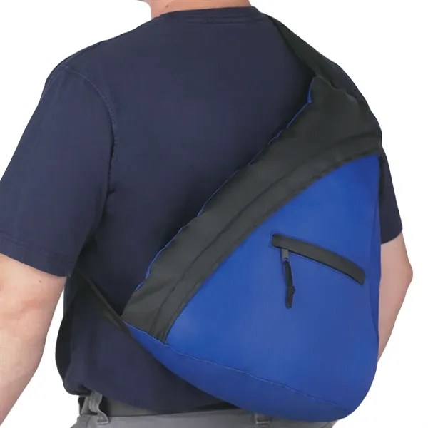 Sling backpack made of 210 denier polyester with front zippered pocket.... from ASI 61125 Hit Promotional Products / Hit®